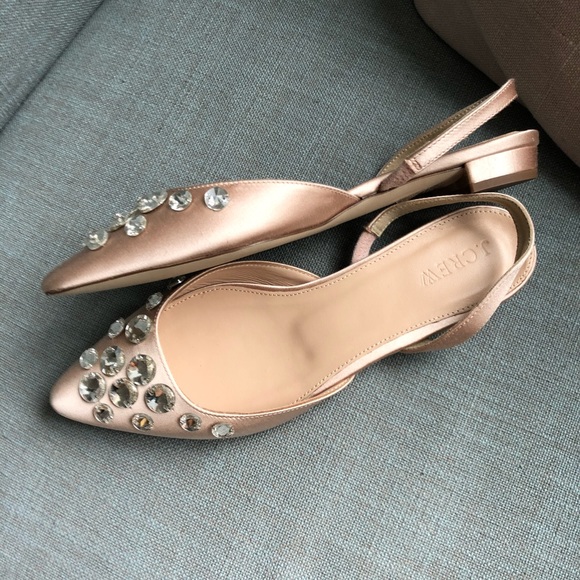 J. Crew Embellished Satin slingback flat - Picture 4 of 4